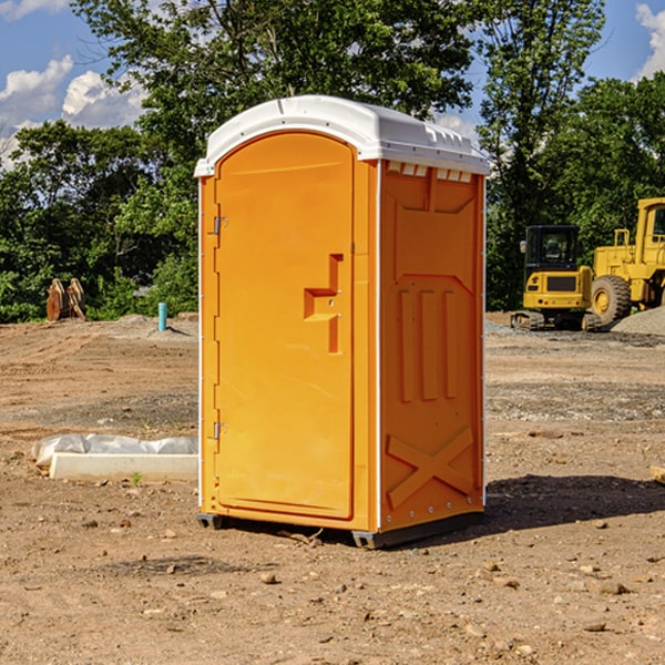 how often are the porta potties cleaned and serviced during a rental period in Compromise IL